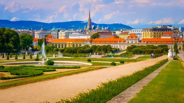 Belvedere Schlossgarten park in Vienna, Austria