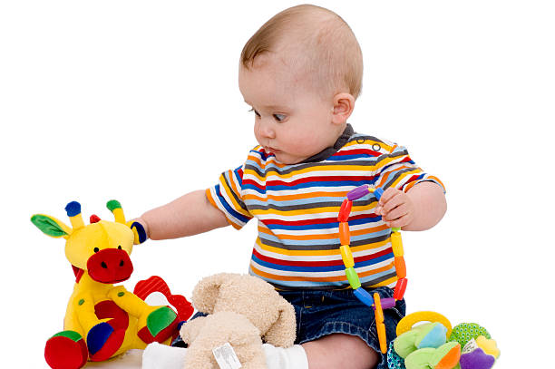 istock Baby with New Toys 135328369