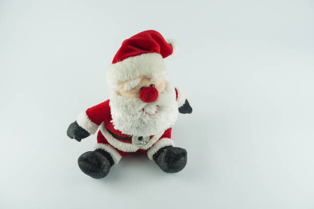 Santa Claus doll front view on white background