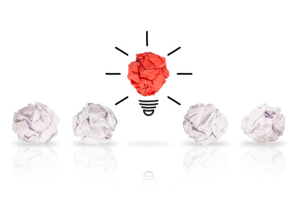 istock Creative Idea Concepts with Light Bulb Crumpled Paper on White Background 1353289010