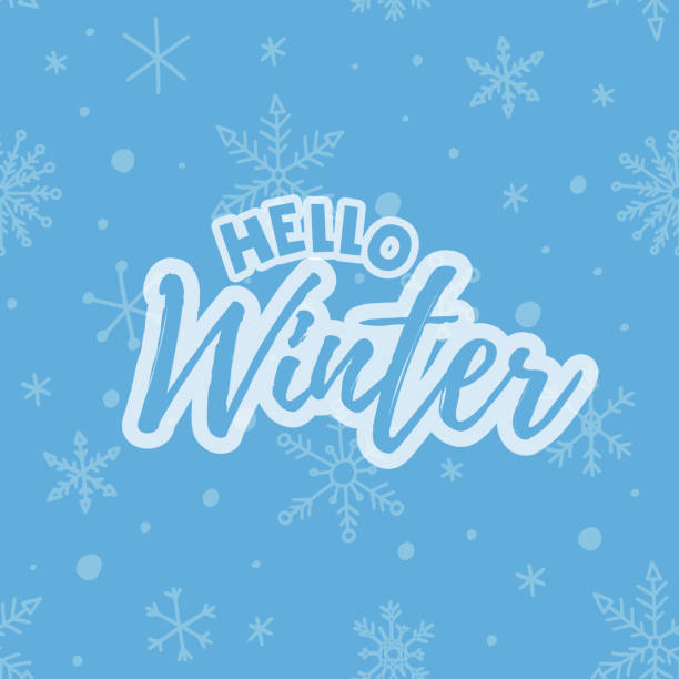 istock Hello Winter 2022. Lettering with snowflakes. Winter vector illustration. 1353289420