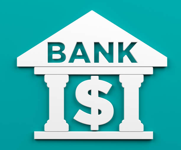 istock White-colored Dollar symbol and bank icon. 1353294540
