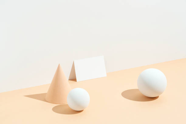 istock White blank business card mockup, template with geometric pedestal 1353297915