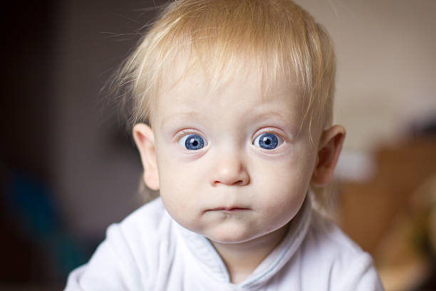 Baby surprised stock photo