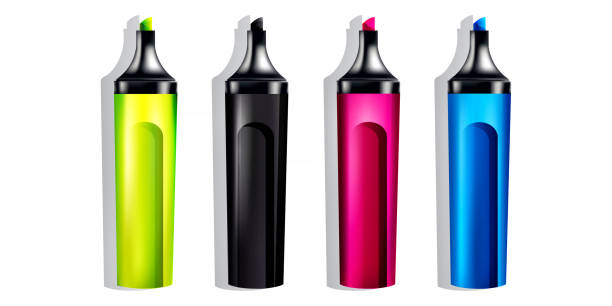 istock Set of colored markers on an isolated white background. 1353300250