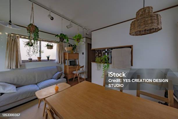 Livingroomdiningroom Stock Photo - Download Image Now - Dining Table, Indoors, Japan