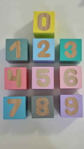 istock Wooden blocks with numbers for kids 1353301045