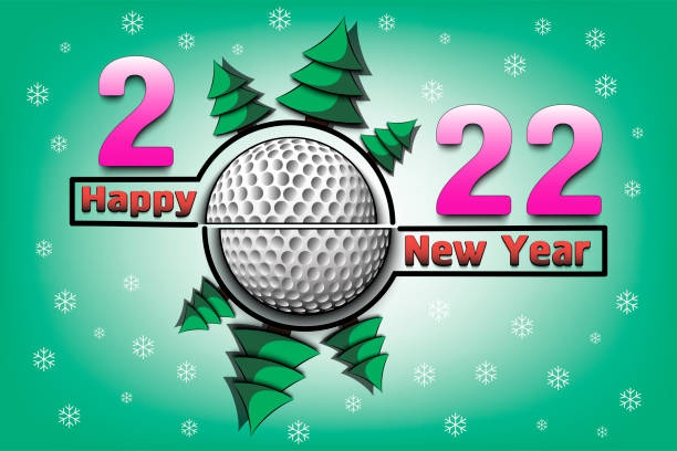 istock Happy New Year 2022 and golf ball 1353303124