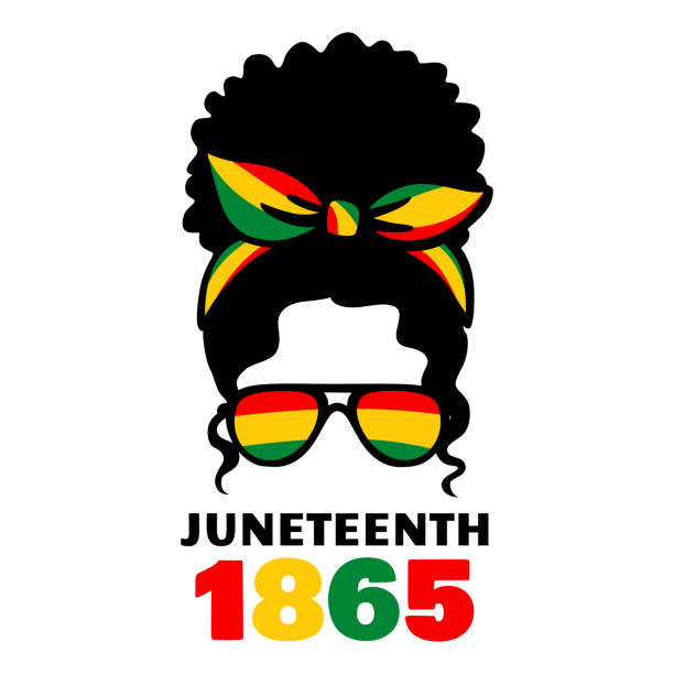 juneteenth independence day vektorillustration. 19. juni. tag der freiheit und emanzipation. afroamerikanische geschichte - afro women african descent silhouette stock-grafiken, -clipart, -cartoons und -symbole