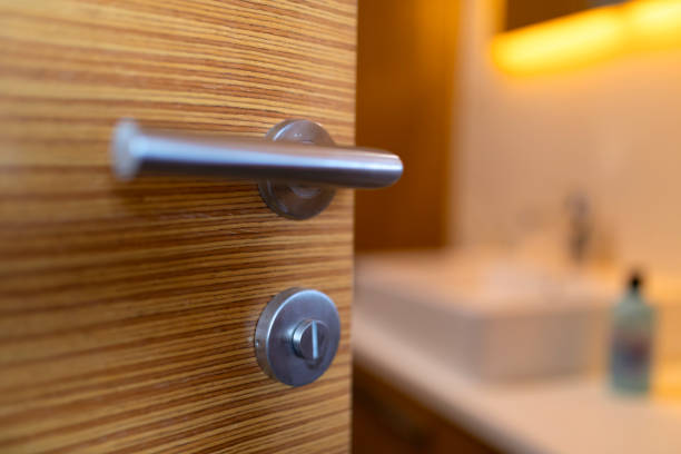 istock Door to the washroom 1353306061
