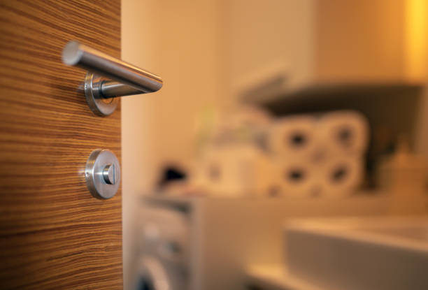 istock Door to the washroom 1353306985