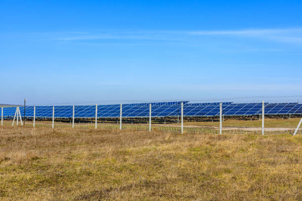 istock Many solar panels in a field. Clean energy. Ecological concept 1353309974