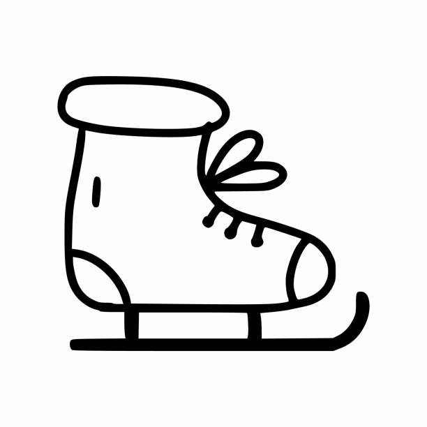 winter-schlittschuhe. vektorillustration im doodle-stil. postkarten-dekorelement. - 1474 stock-grafiken, -clipart, -cartoons und -symbole