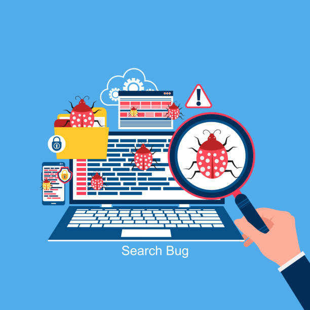 60+ Magnifying Glass Locating Malware In Computer Code Stock Photos ...