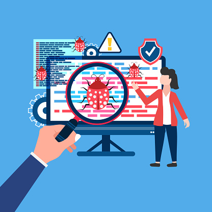Vetores de Bug E Vírus No Código De Programação e mais imagens de ...