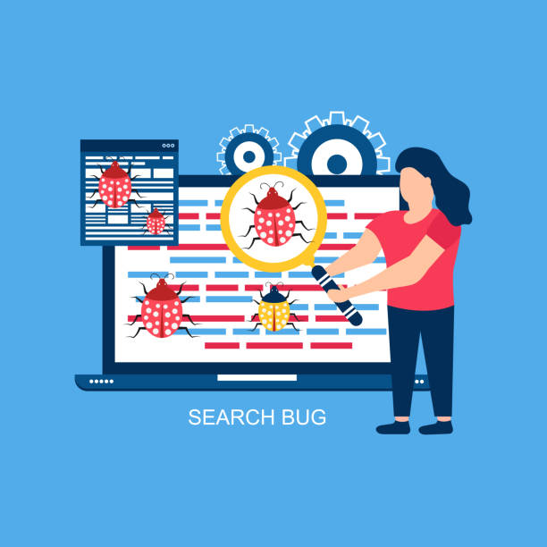 160+ Woman Laptop Blue Background Stock Illustrations, Royalty-Free ...