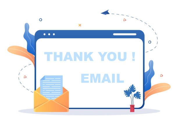 istock Email Thank You Banner flat illustration with Envelope Greeting Card and Text Thanks Vector Background 1353322782