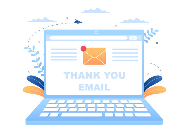 istock Email Thank You Banner flat illustration with Envelope Greeting Card and Text Thanks Vector Background 1353322903