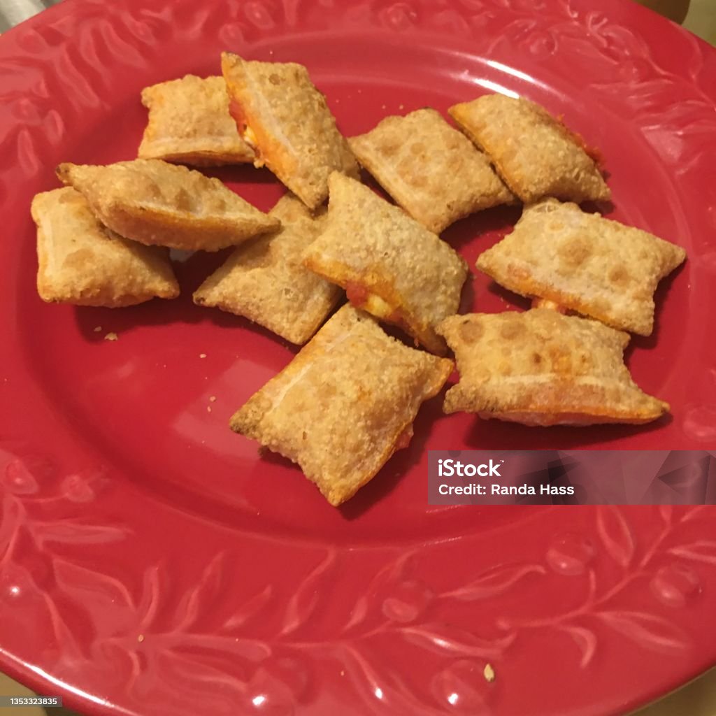 Pizza Rolls and Salad Cheese Stock Photo