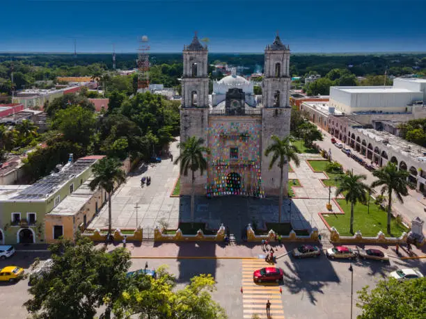 Ancient church located in Valladolid named "San Servasio", in Yucatan, Mexico