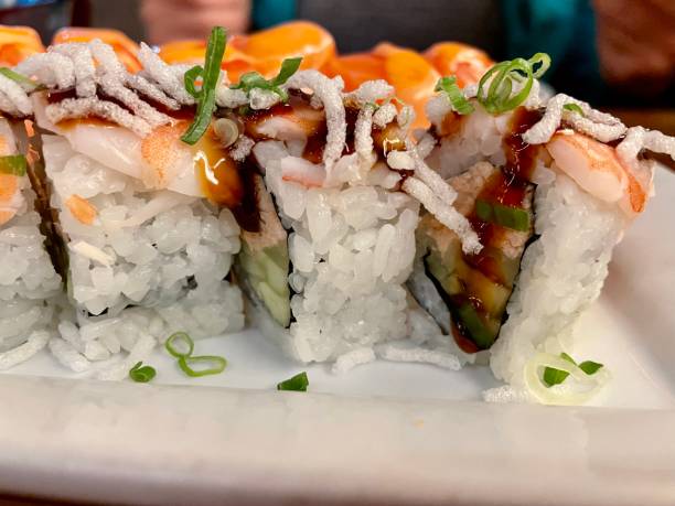 istock Shrimp, Crab, Cucumber Sushi 1353327916