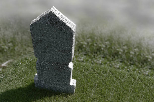 istock Tombstones on the graveyard on the meadow 1353330646