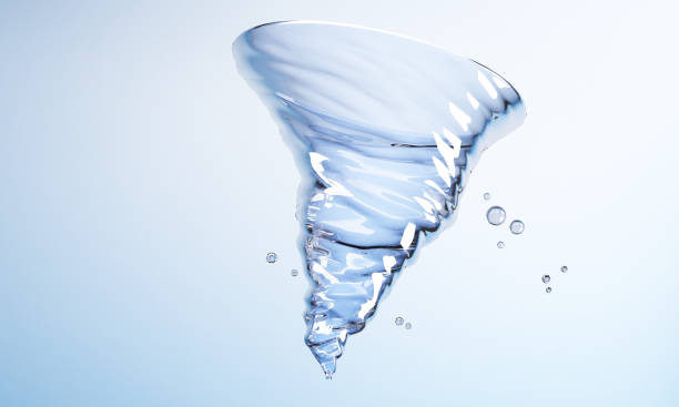 istock Water spinning surrounded by underwater bubbles.
