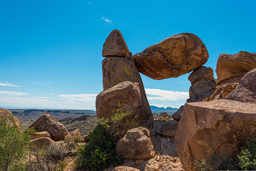 Scenic balanced rock in the Big Bend National Park, USA