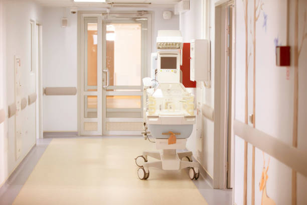 Empty corridor of the hospital ward for the treatment of newborns. Empty corridor of the hospital ward for the treatment of newborns. maternity ward stock pictures, royalty-free photos & images