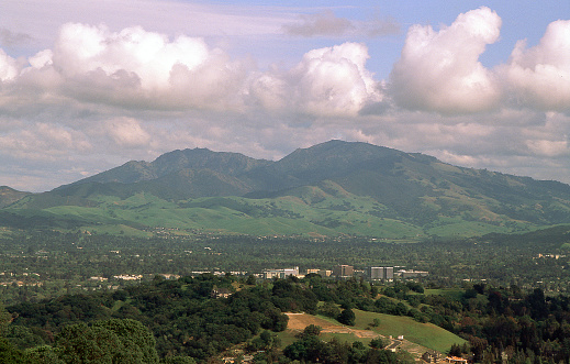 A slide film image of Mount Diablo in Concord, California. This image was taken from a hill in Briones Regional Park.