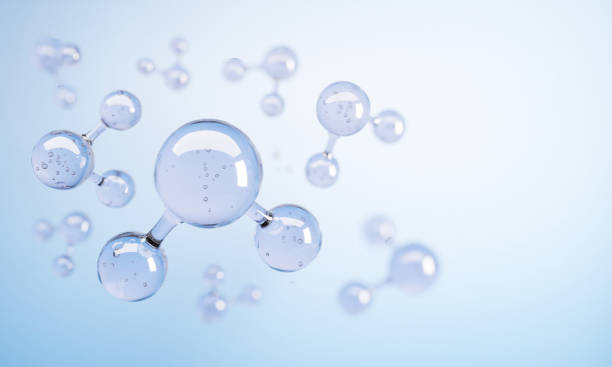 istock Water molecules are surrounded by underwater bubbles.concept for cosmetic background.-3d rendering. 1353347726