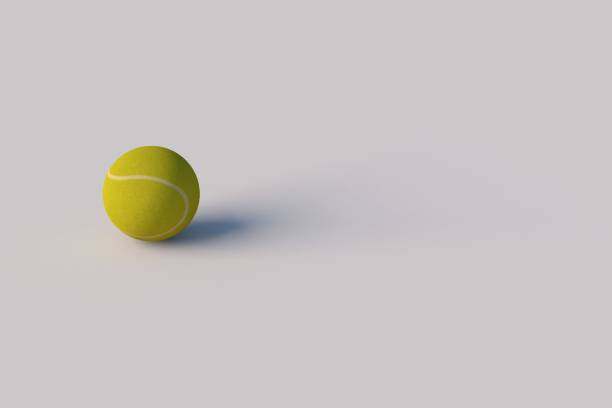 istock 3D render Tennis ball on a white blank background 1353349217