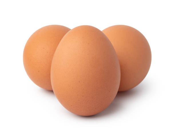 istock Brown chicken eggs isolated on a white background 1353350429