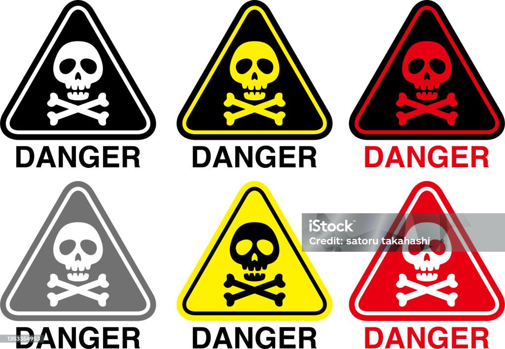 Warning Sign Skeleton Illustration Material For Skeleton Signs Stock Illustration - Download ...