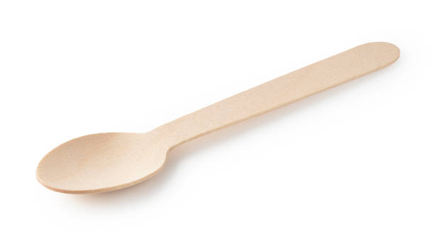 istock A simple disposable wooden spoon placed on a white background 1353364273