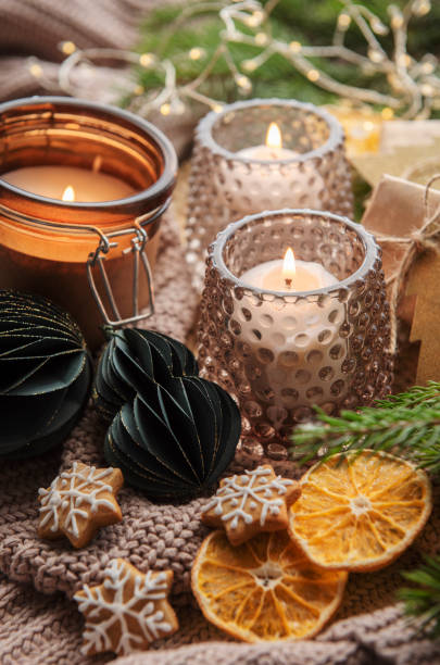 istock Christmas decoration with candles 1353364622