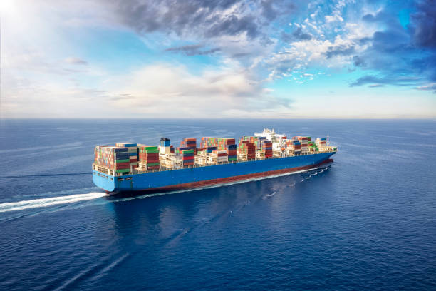 istock A large container cargo ship travels over blue ocean 1353367256
