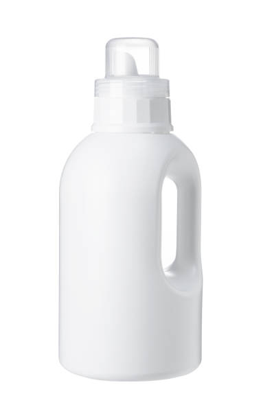 istock A white plastic bottle of detergent on a white background. Mock. Plain bottle. 1353367391