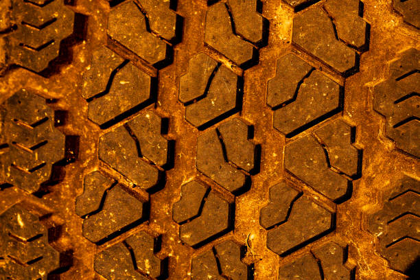 tire marks on cement floor , tire pattern background