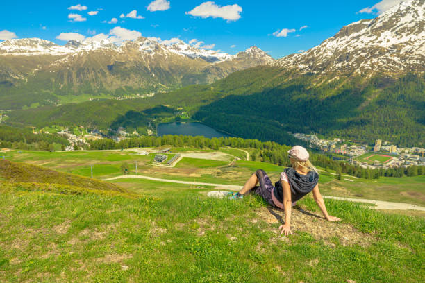 istock Woman HYPER-LAPSE trekking in Switzerland 1353369668