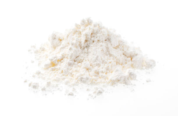 istock Flour placed on a white background. Close-up photo 1353370379