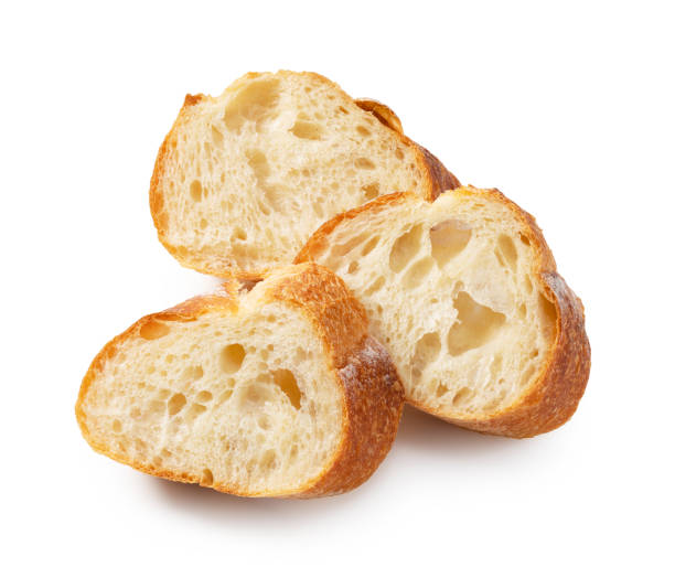 istock A sliced baguette placed on a white background. French bread with an elongated shape. 1353370443