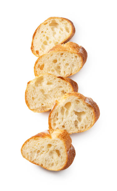 istock A sliced baguette placed on a white background. 1353370460