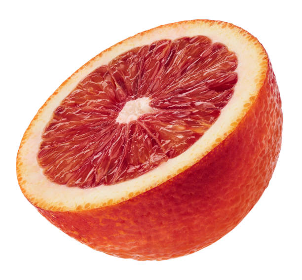 istock Slice of sicilian orange isolated on white background 1353372806