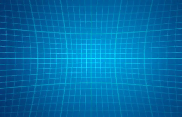 Vector illustration of Zoom Blueprint Grid Warp Background