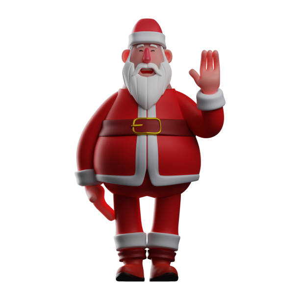 istock Santa 3D Character showing his sweet smile 1353374604