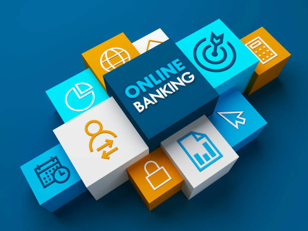 istock 3D render of ONLINE BANKING concept on dark blue background 1353375309
