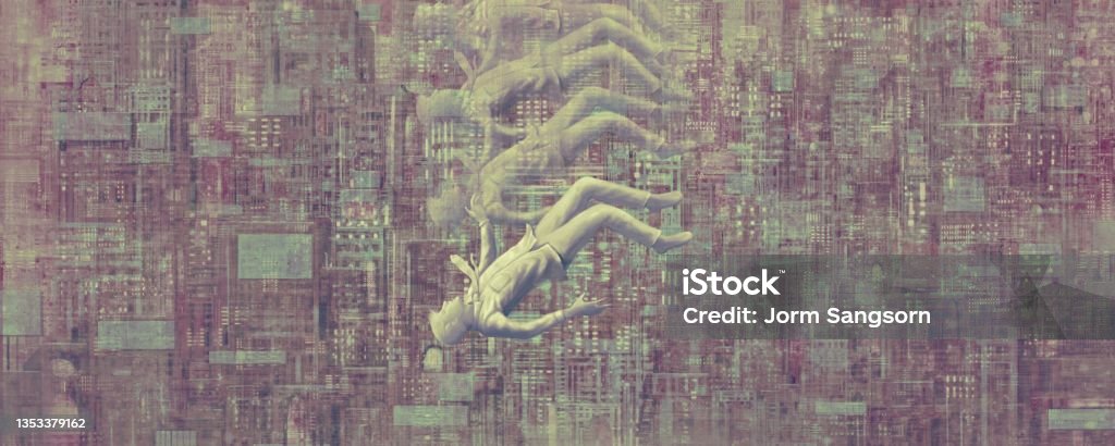 Falling Abstract Back Falling Stock Illustration - Download Image Now - Abstract, Pain, Art ...