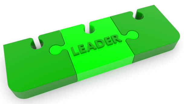 istock Colorful puzzle pieces with leader concept 1353386845