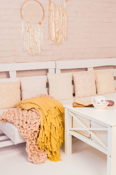 istock Pallet seats closeup with pillows 1353388122